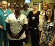 The Lab Staff at Dale Medical Center smiling (five females and one male).